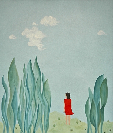 On A Clear Day At The Edge Of A Cliff